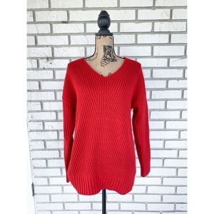 A.n.a Chunky Knit Sweater Red Size Medium